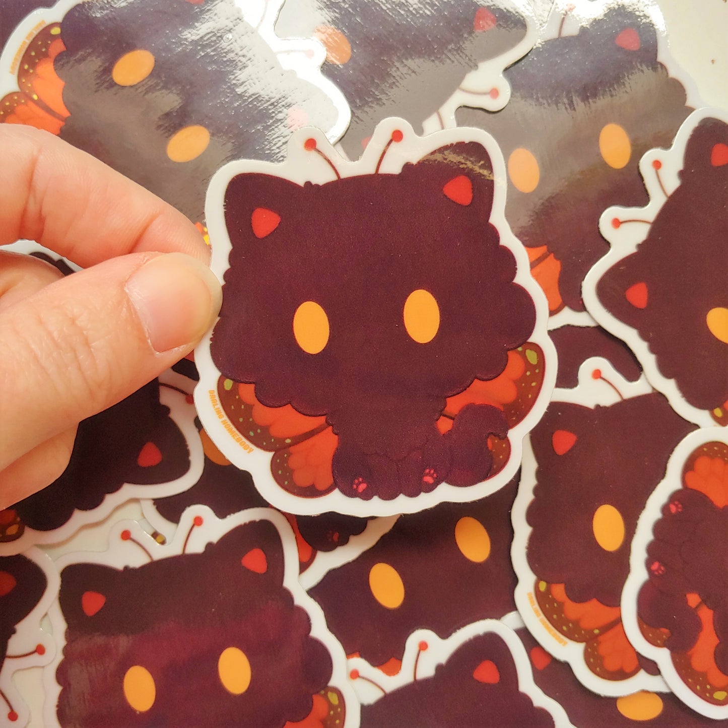 Catterfly 2022 Limited Edition Sticker. Shiny Chrome Wings. Monarch Butterfly Cat.