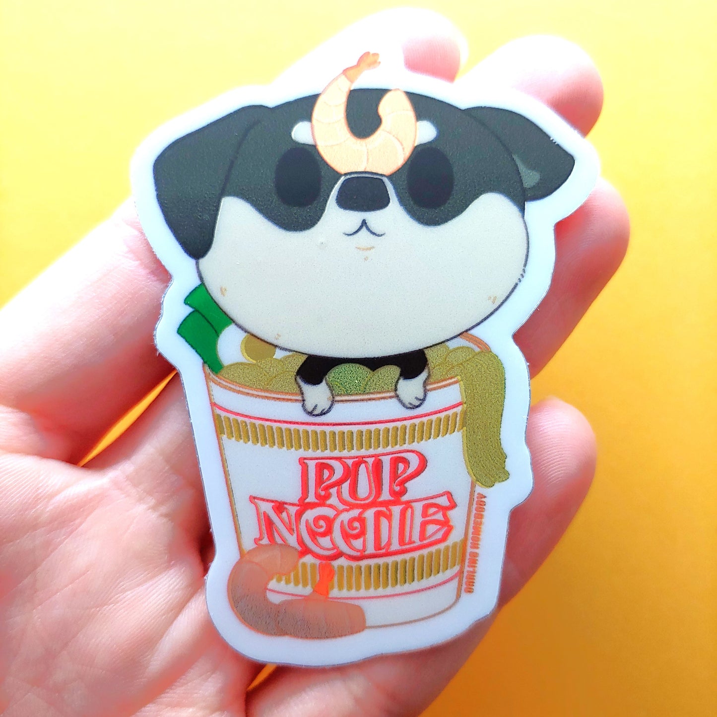 Pup Noodle Ramen Dog 2023 Limited Edition Sticker. Shiny Detail Effect.