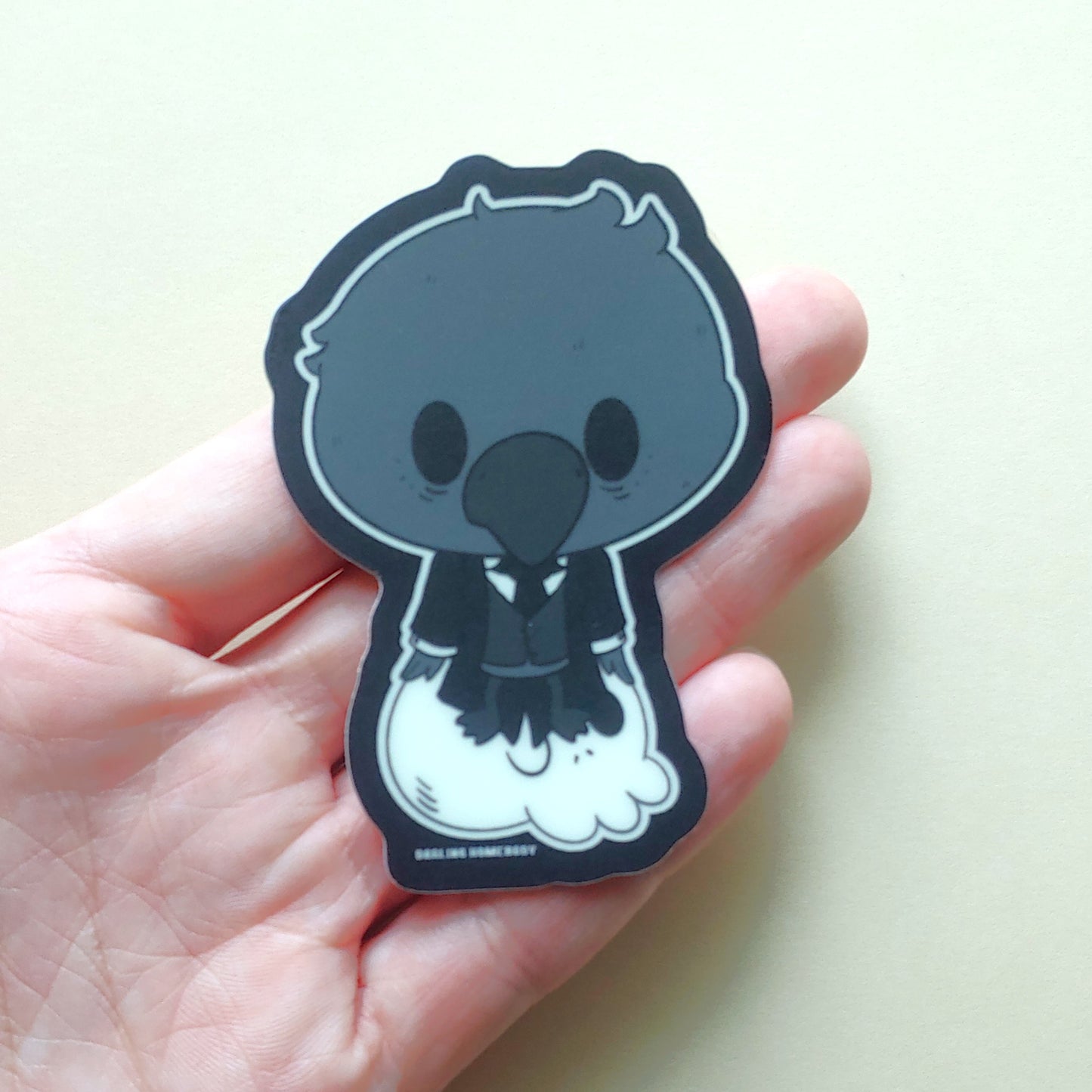 Edgar Raven Crow 2023 Limited Edition Sticker. Glow in the Dark Effect.