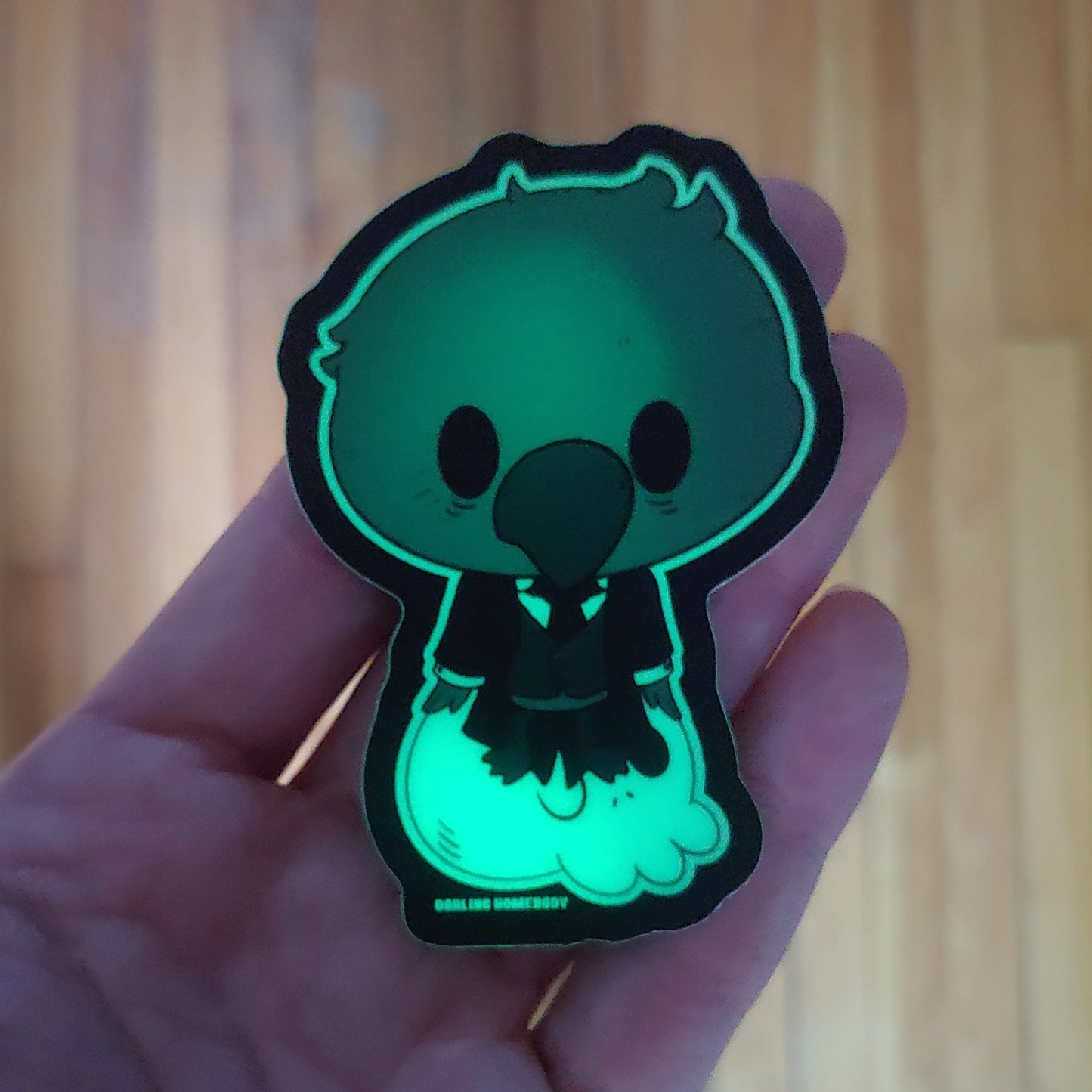 Edgar Raven Crow 2023 Limited Edition Sticker. Glow in the Dark Effect.