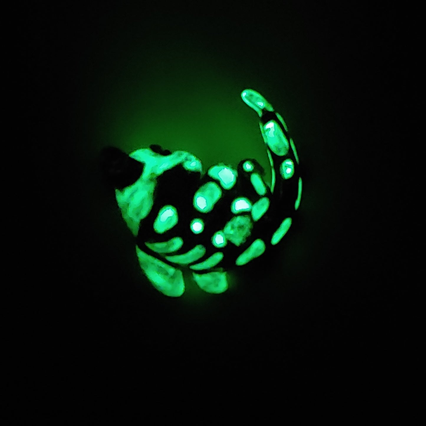 Glow-in-The-Dark Skeleton Cat Shark Figure. Handmade Resin Art Toy Mini Fig. Desk Decoration Collectable. Chibi
