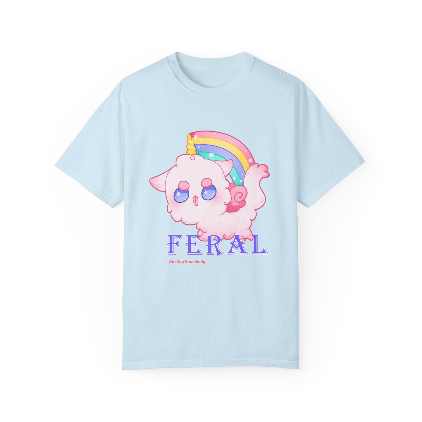 Rainbow Feral Cat Unicorn T-shirt.