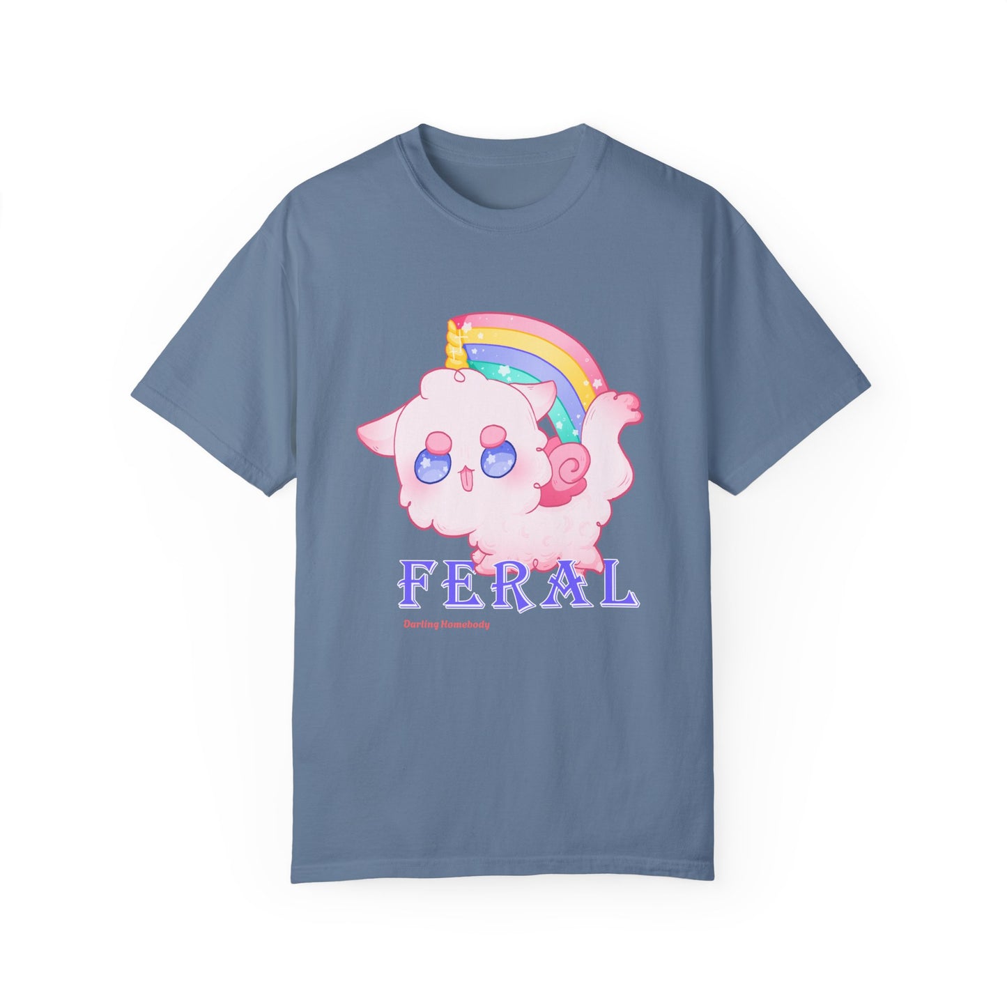 Rainbow Feral Cat Unicorn T-shirt.