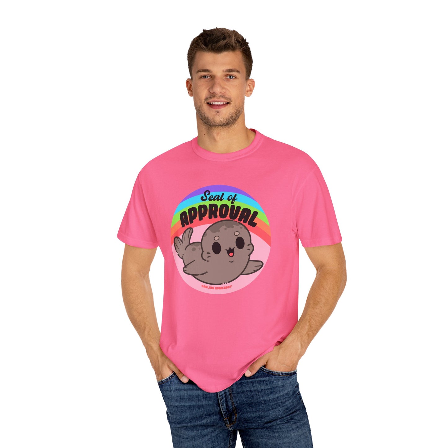 Seal of Approval T-shirt. Cute Rainbow Seal.