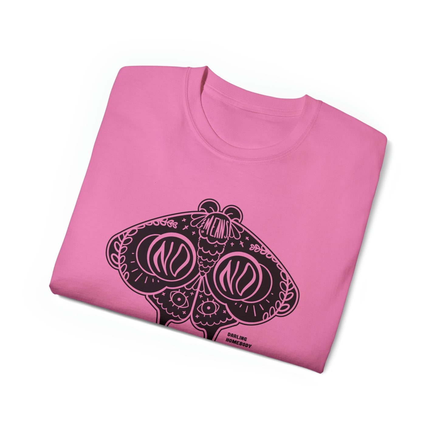 Moth No Means No Black on Light Unisex Ultra Cotton Tee