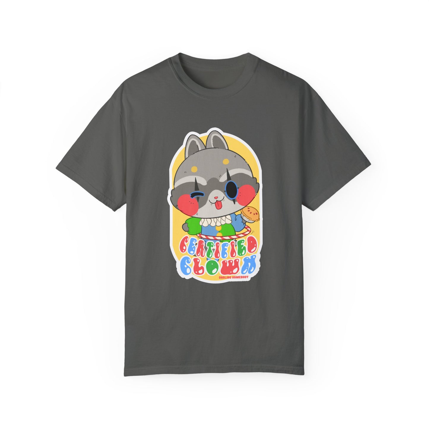 Certified Clown T-shirt. Raccoon.