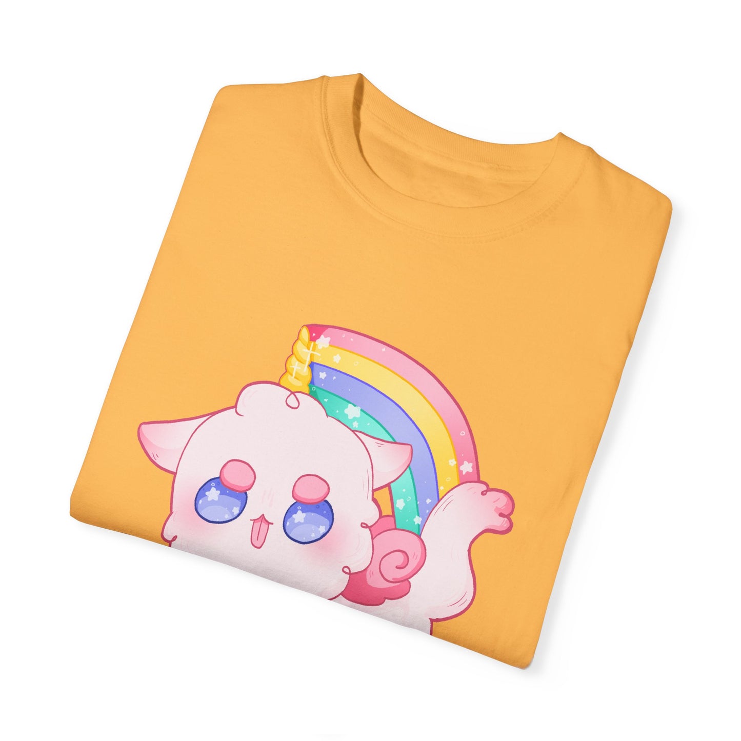 Rainbow Feral Cat Unicorn T-shirt.