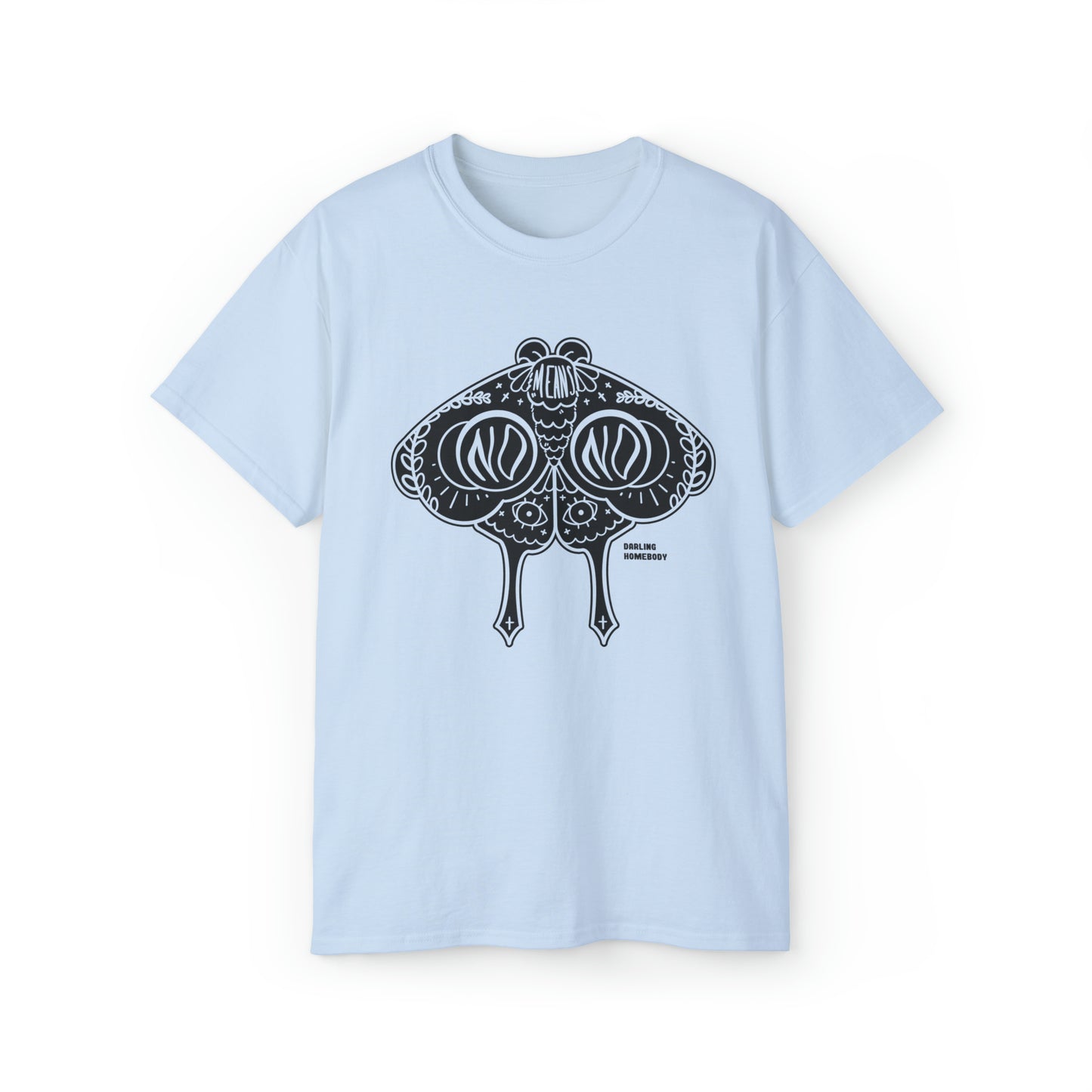 Moth No Means No Black on Light Unisex Ultra Cotton Tee