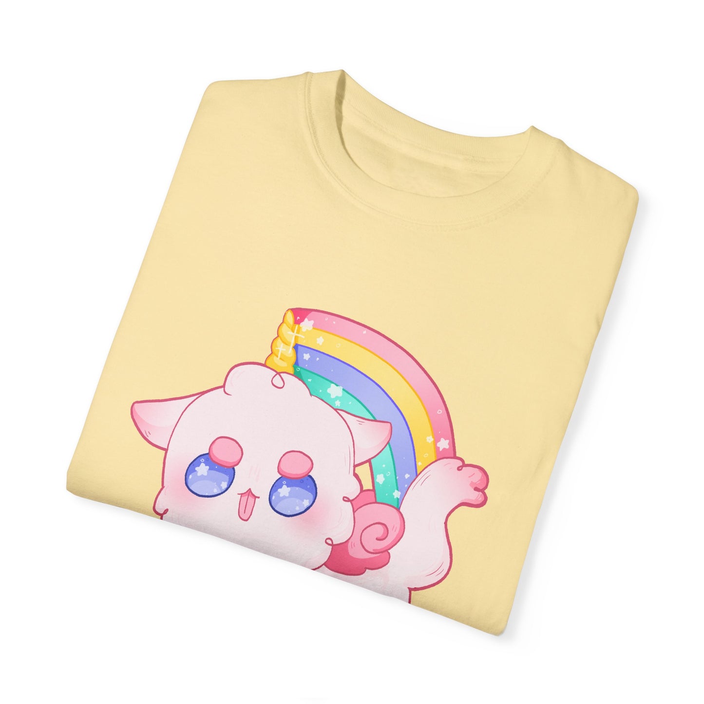 Rainbow Feral Cat Unicorn T-shirt.