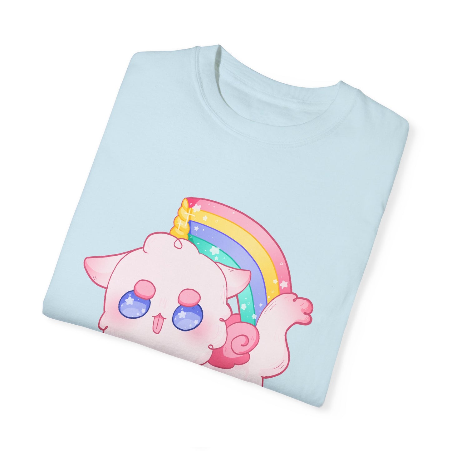 Rainbow Feral Cat Unicorn T-shirt.