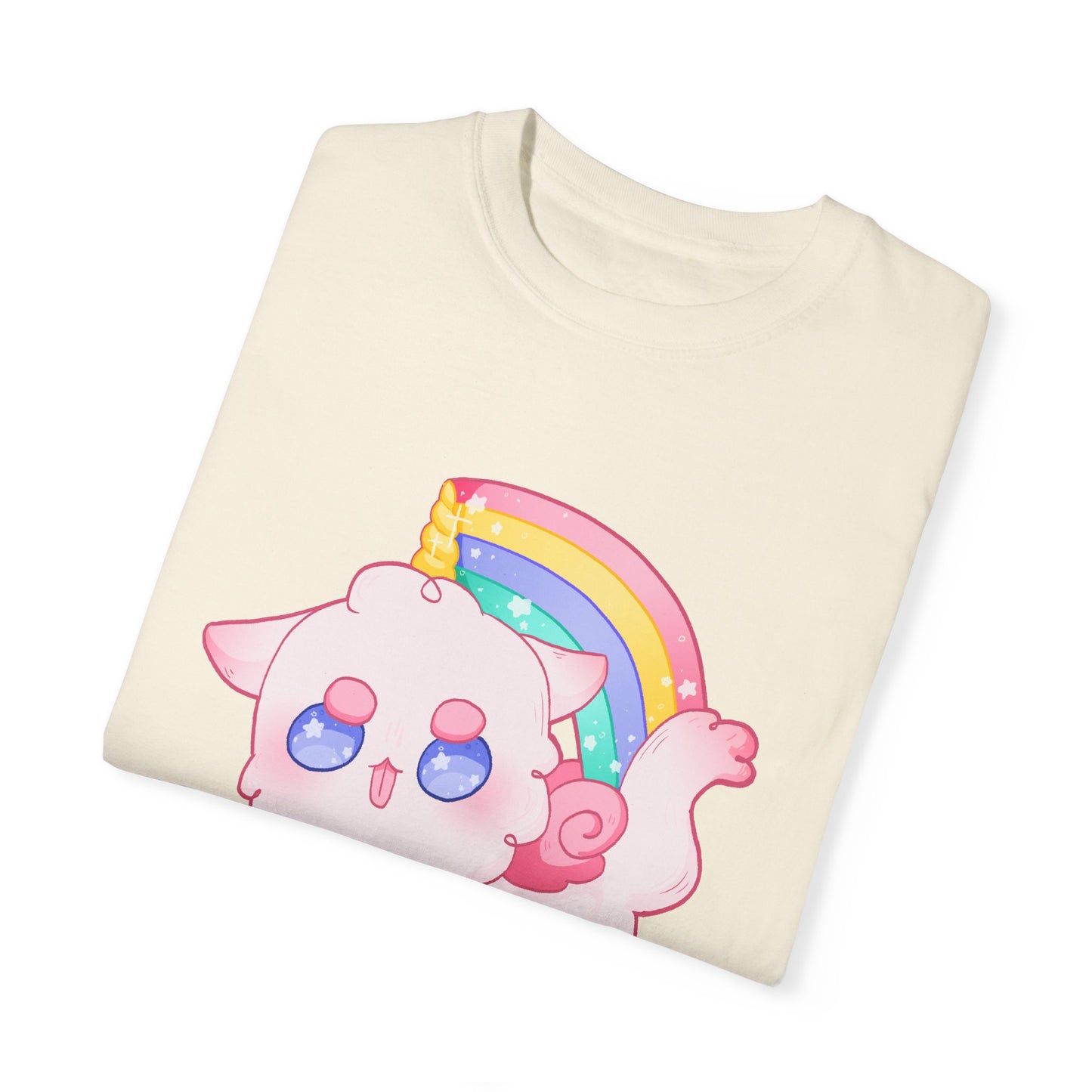 Rainbow Feral Cat Unicorn T-shirt.