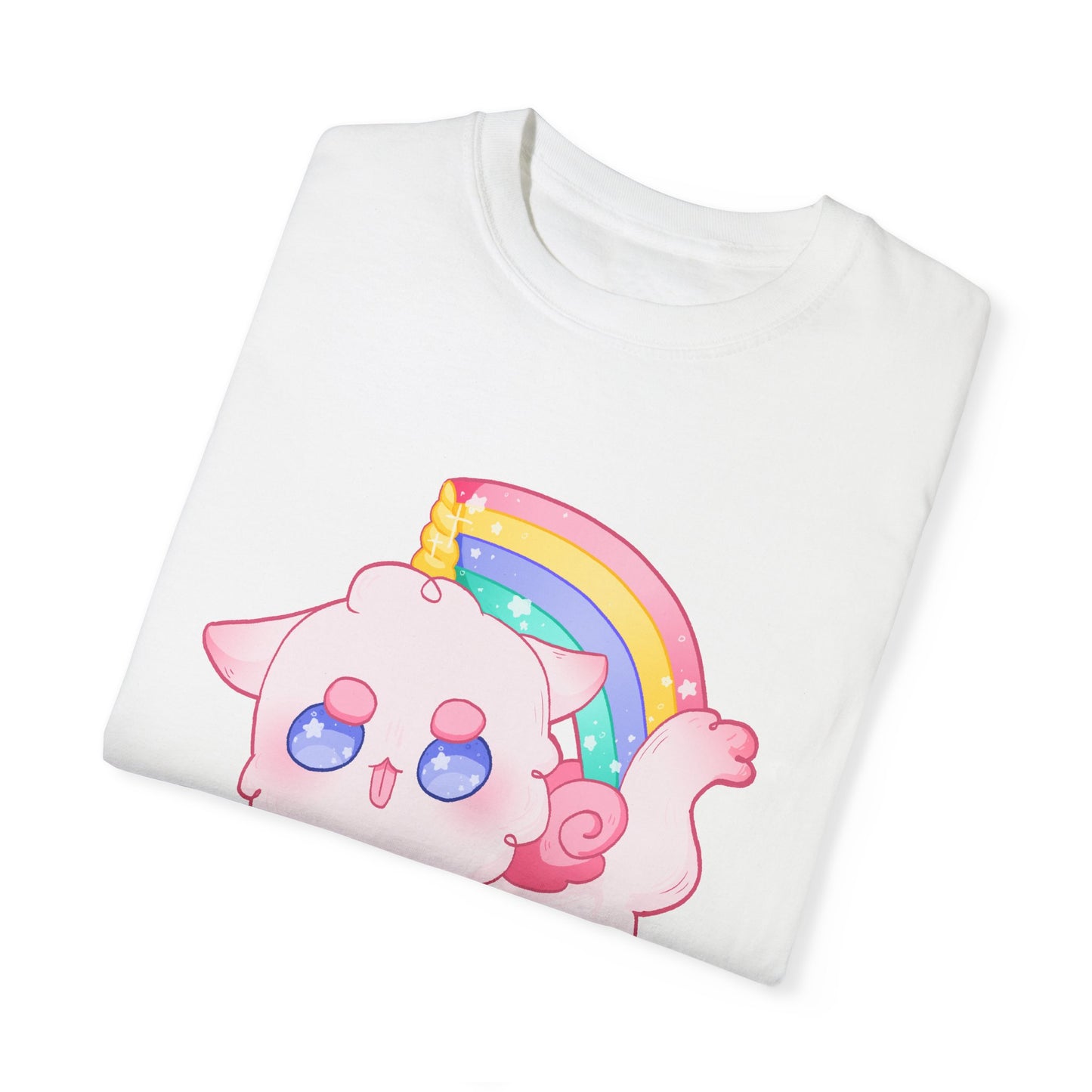 Rainbow Feral Cat Unicorn T-shirt.