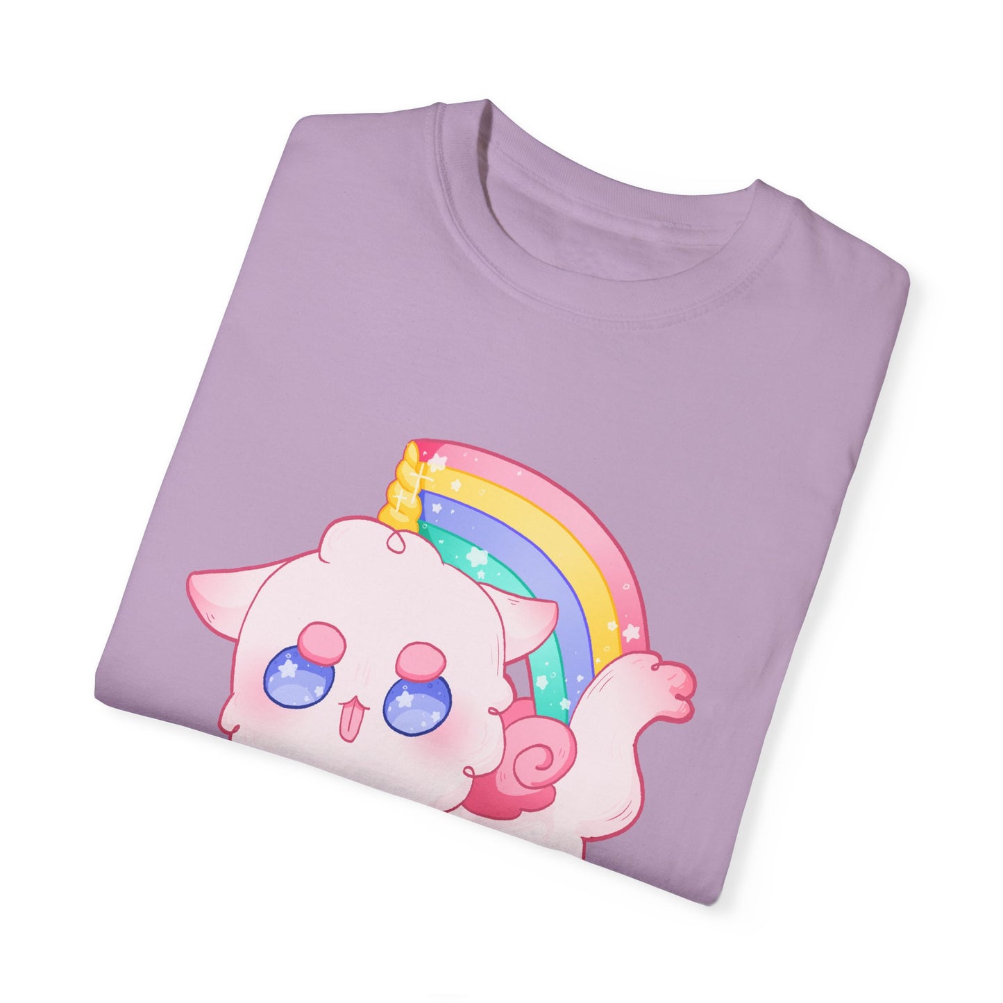 Rainbow Feral Cat Unicorn T-shirt.