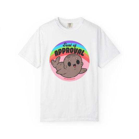 Seal of Approval T-shirt. Cute Rainbow Seal.