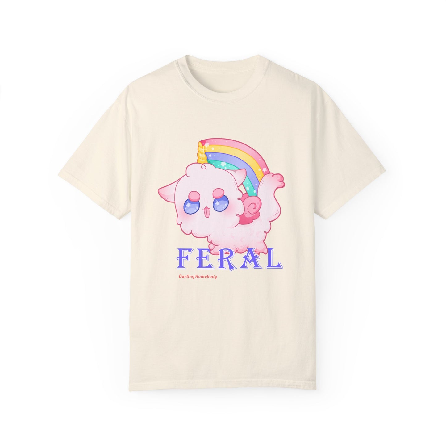 Rainbow Feral Cat Unicorn T-shirt.
