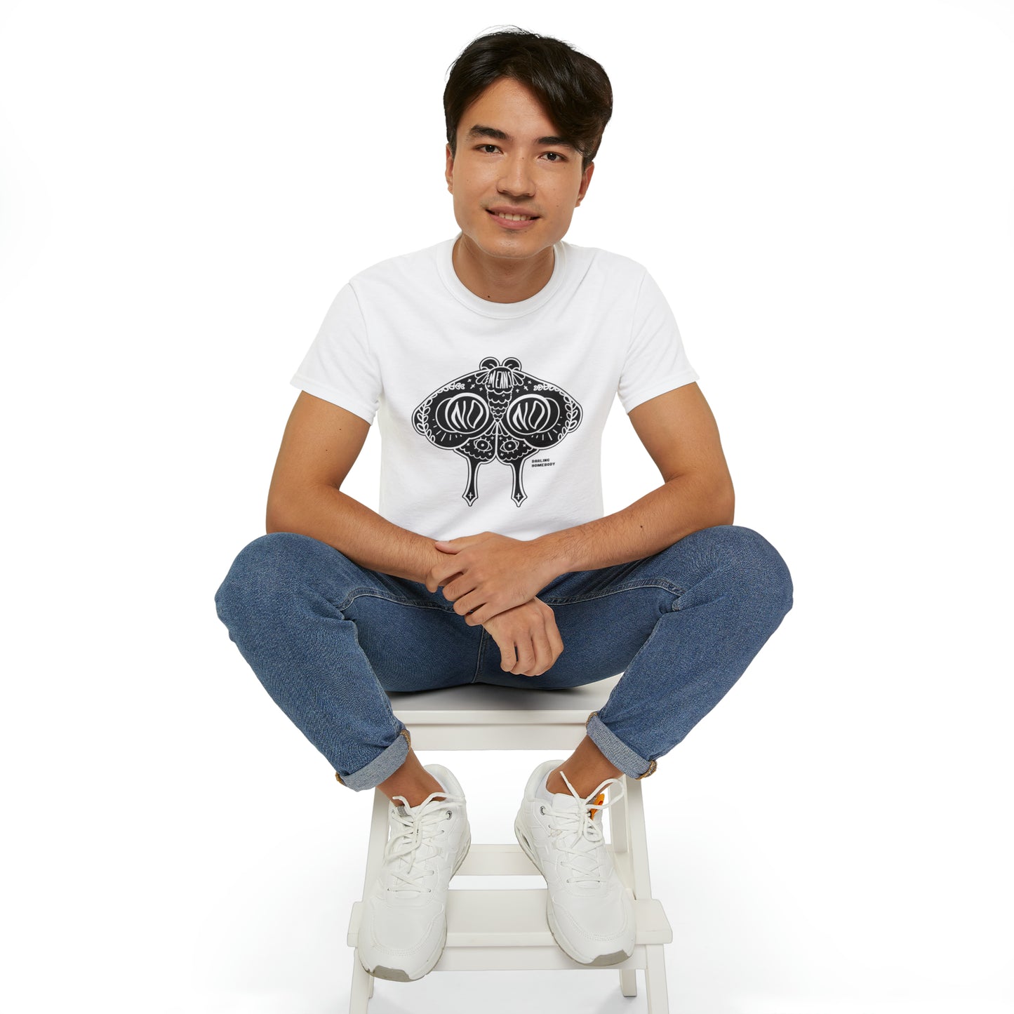 Moth No Means No Black on Light Unisex Ultra Cotton Tee