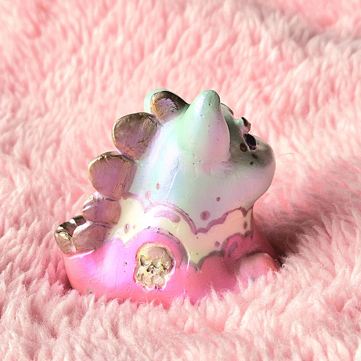 Pearl Candy Cloud Dinocat Mini Figure. Handmade.