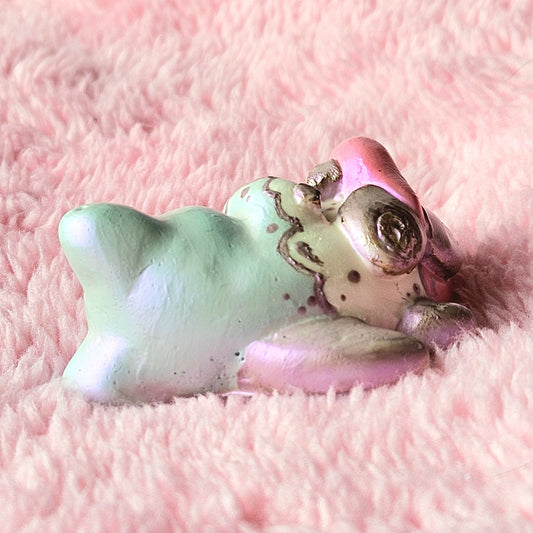 Pearl Candy Cloud Mercat Figure. Handmade Resin Art Toy.
