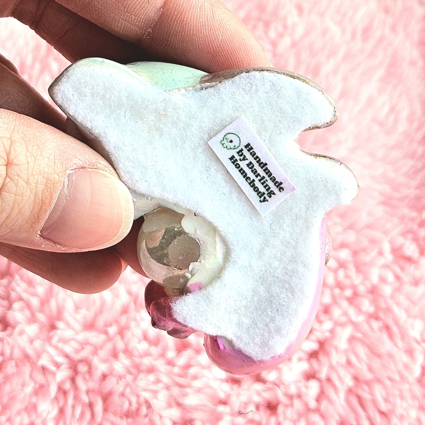 Pearl Candy Cloud Mercat Figure. Handmade Resin Art Toy.