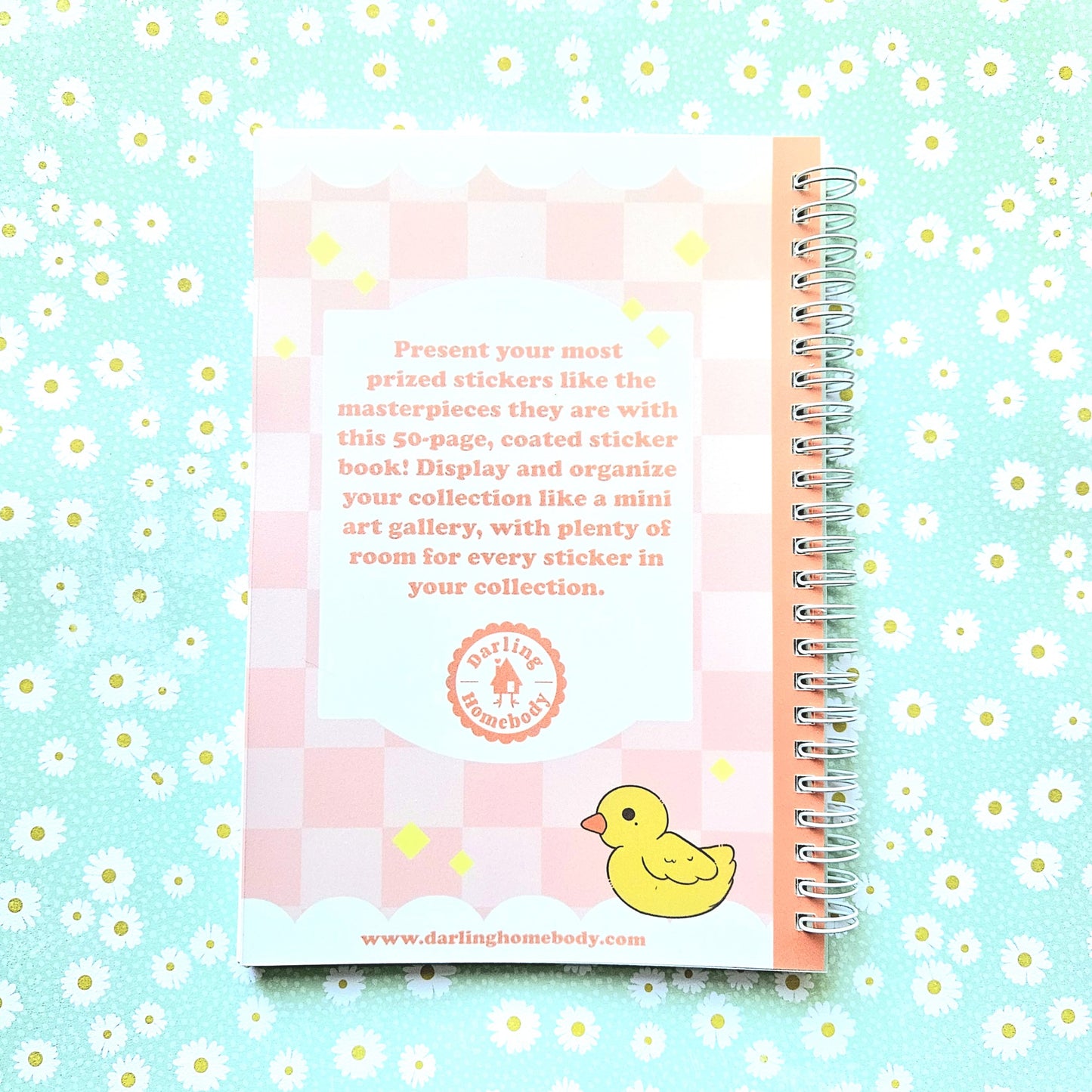 50 Page Sticker Keeper Book. Orange Capybara Reusable Sticker Album.