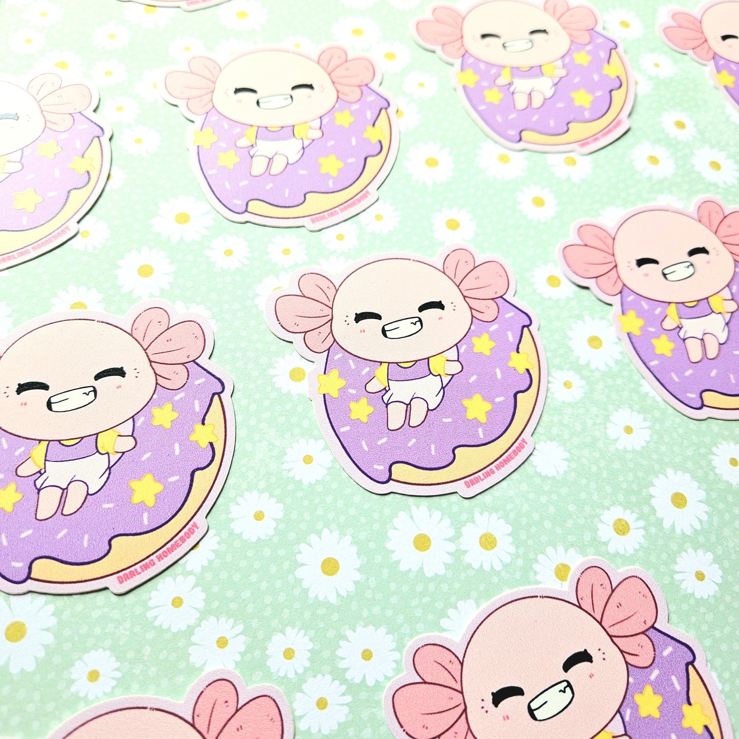 Axolotl Donut 2024 Limited Edition Sticker. Raised Texture Effect.