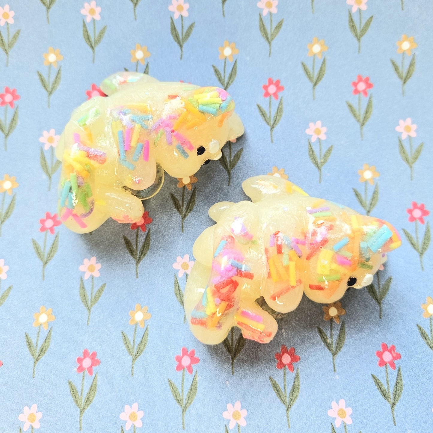Buttercream Mercat Mini Figure. Handmade.