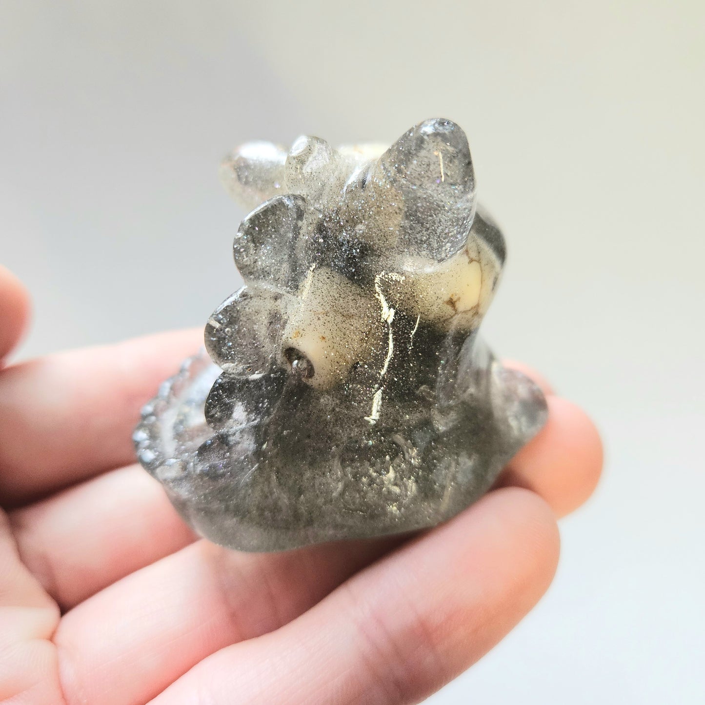 Skull Dinocat Mini Figure. Handmade.
