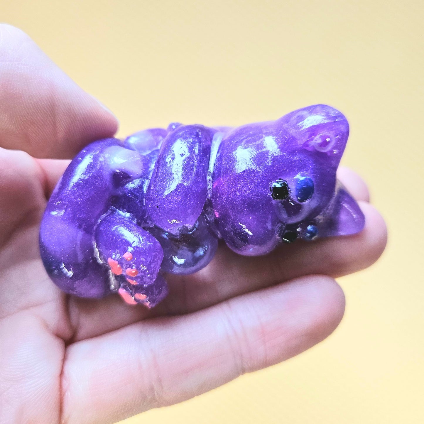 Purple Pony Bead Mercat Mini Figure. Handmade.