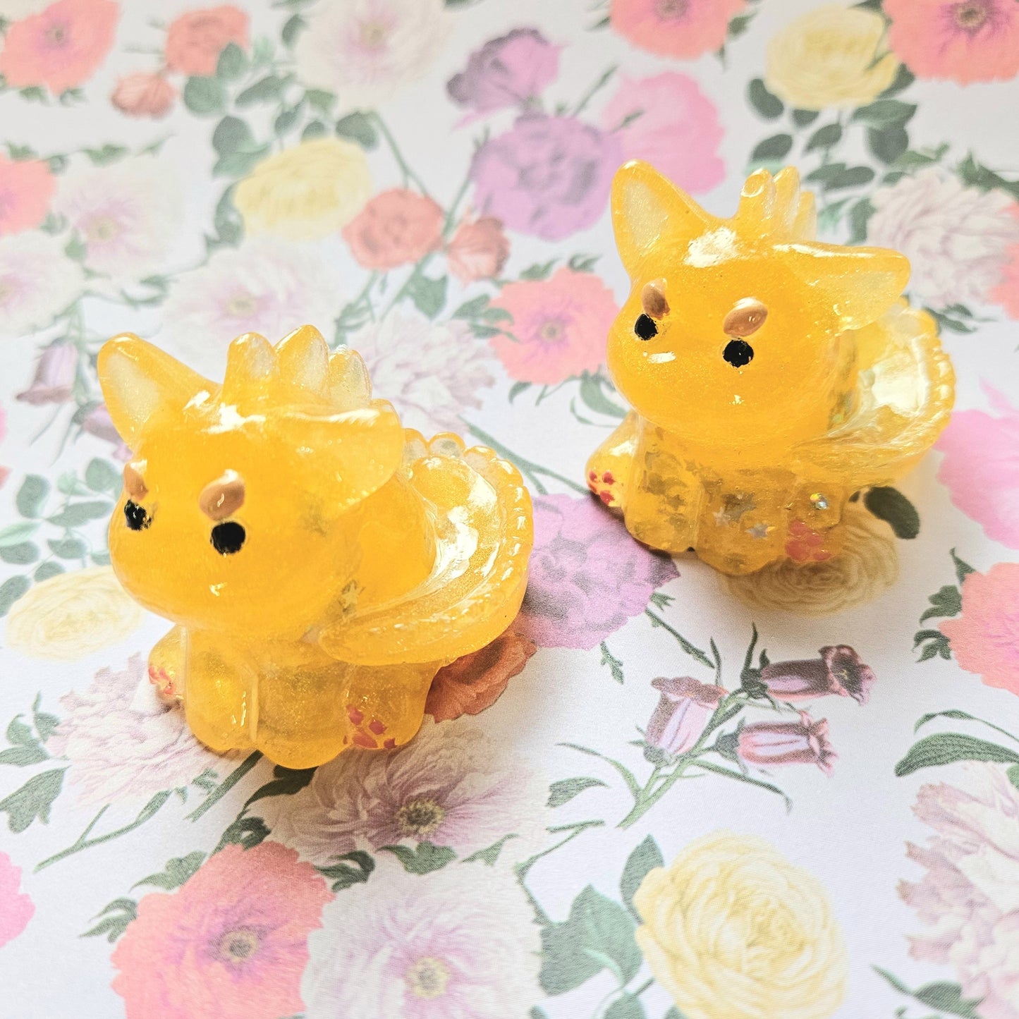 Sunset Dinocat Mini Figure. Handmade.