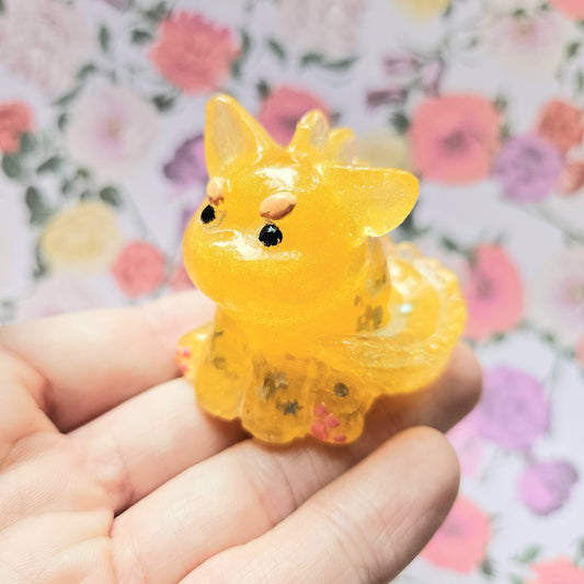 Sunset Dinocat Mini Figure. Handmade.