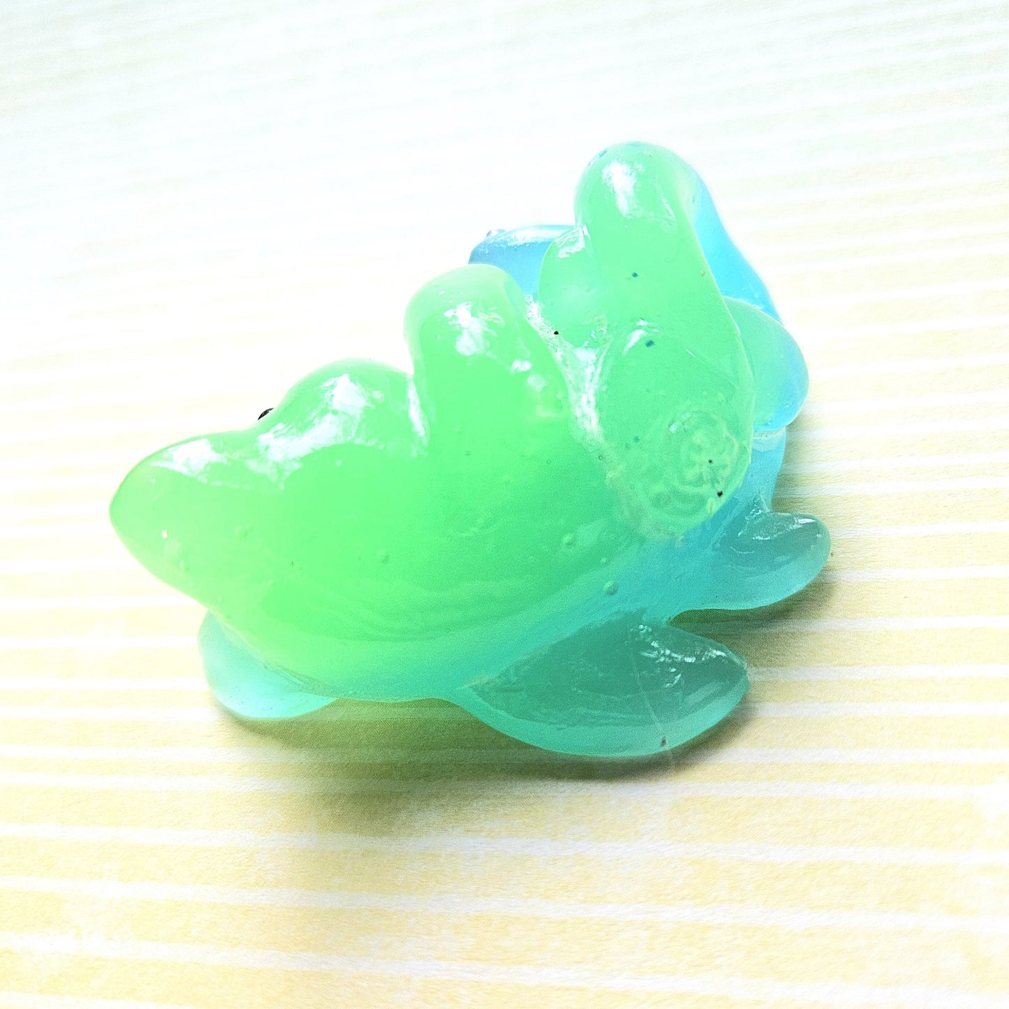 Glow Blue/Green Translucent Mercat Mini Figure. Handmade. Glows in The Dark.