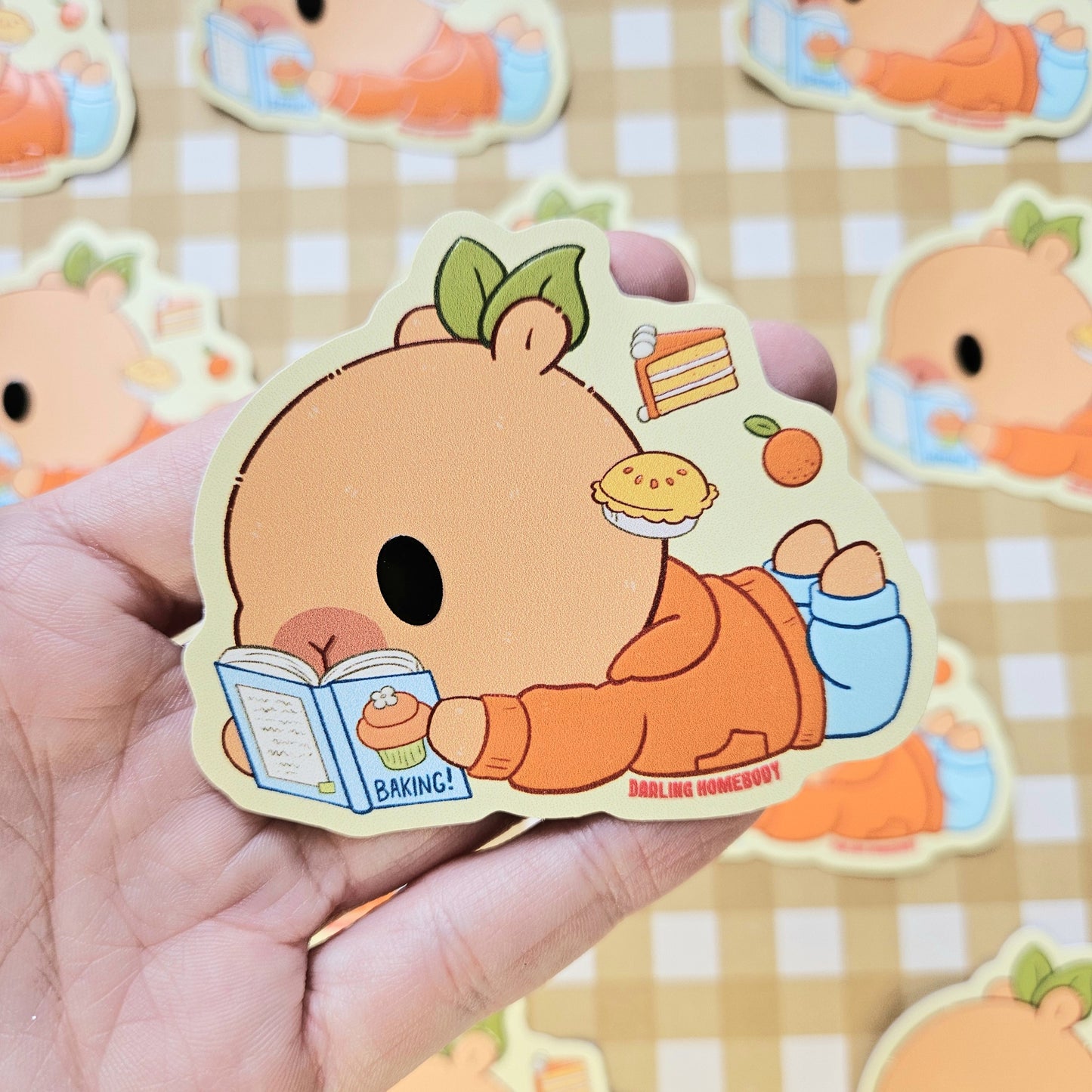 Capybara Reading 2024 Limited Edition Sticker. Raised Texture Effect.