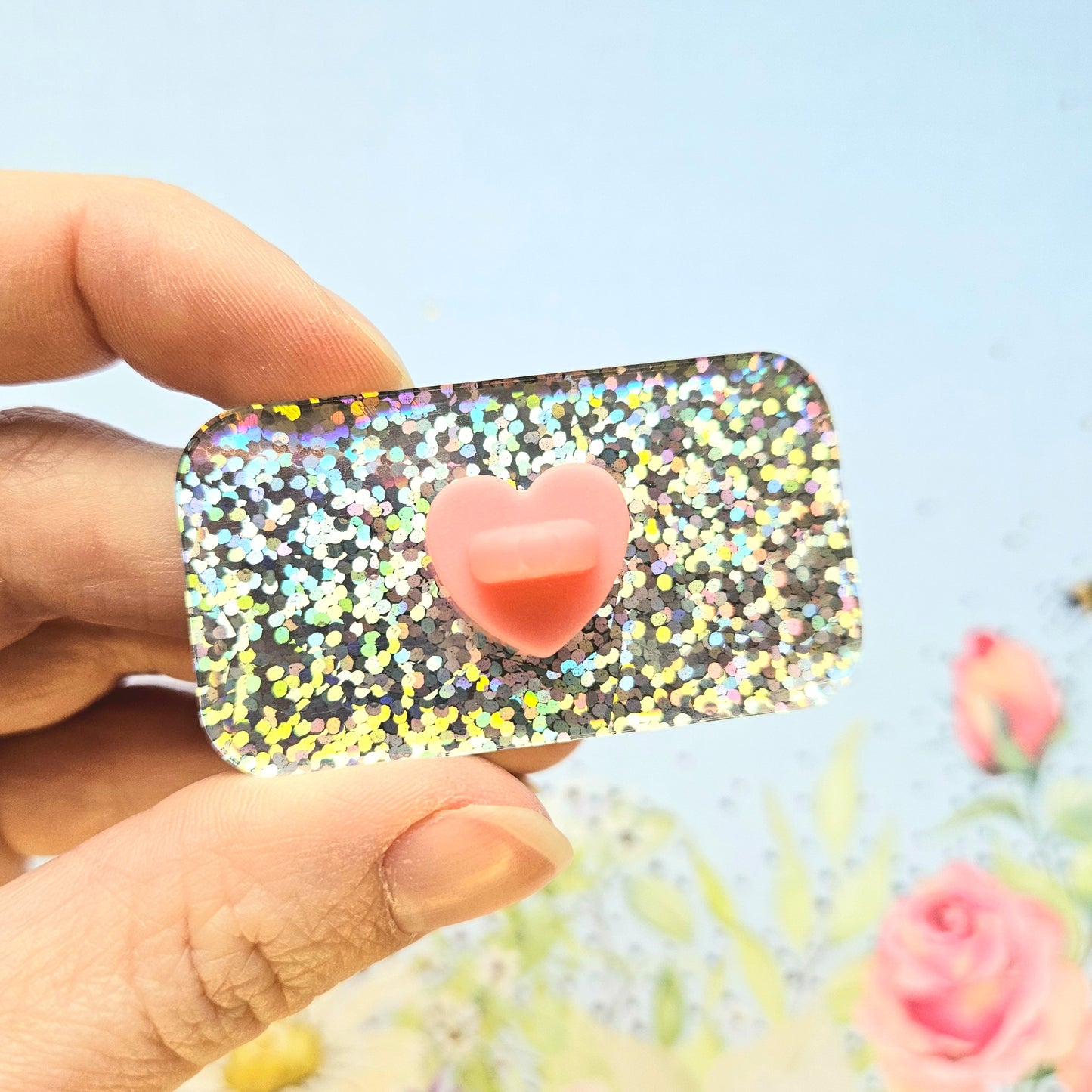 Cicada Pin. Sparkle Acrylic Pin.