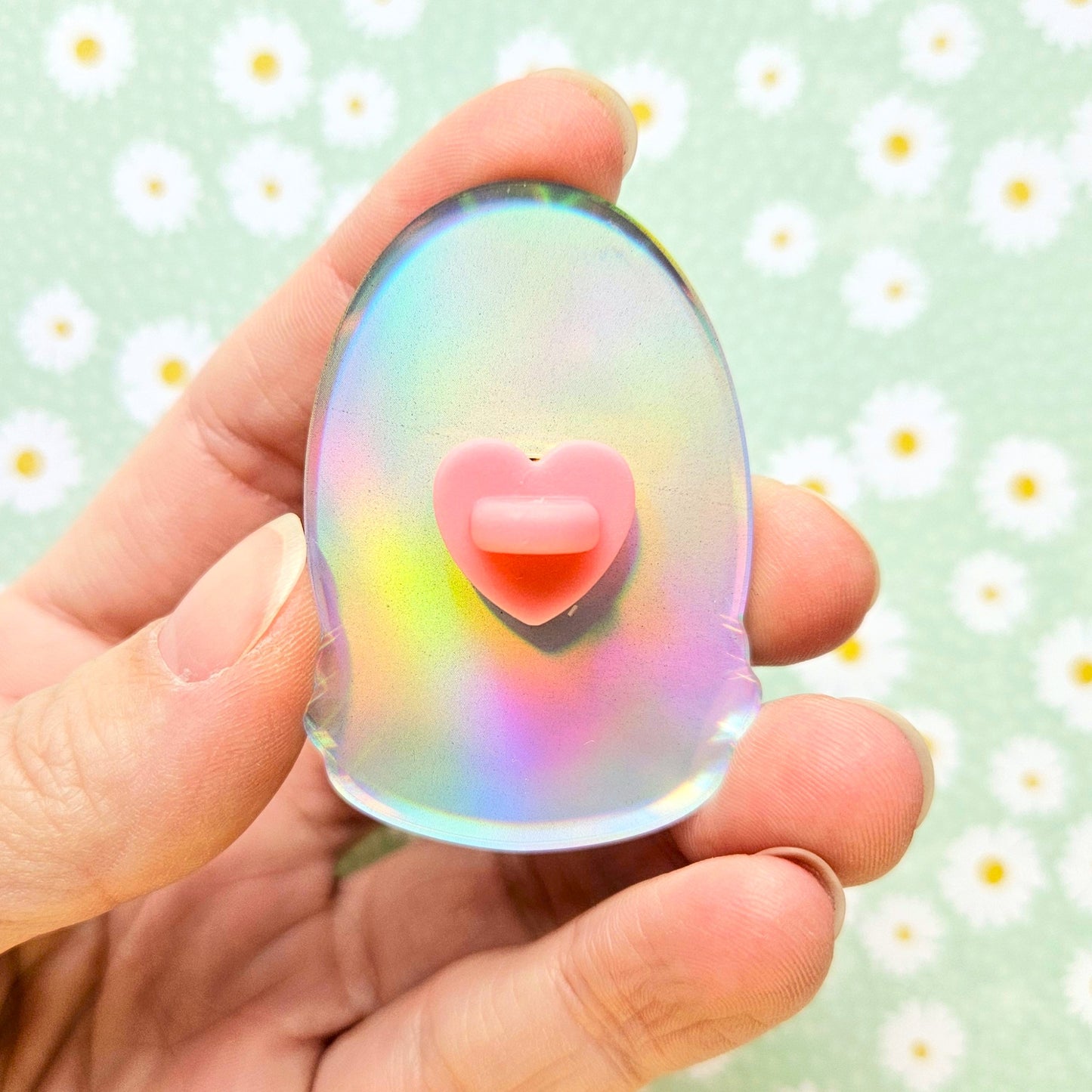 In Paws We Trust Pin. Holographic Acrylic Pin.