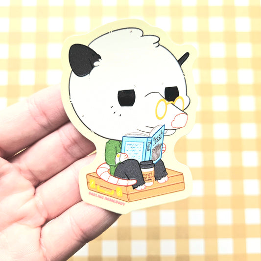 Lawyer Opossum Reading 2025 Limited Edition Sticker. Raised Texture Effect.