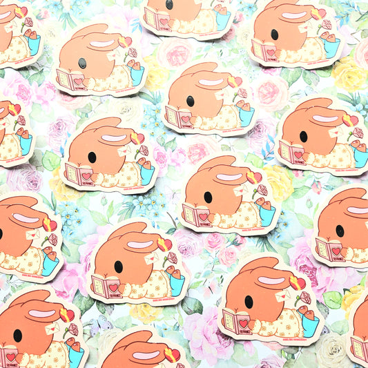 Bunny Reading 2025 Limited Edition Sticker. Raised Texture Effect.