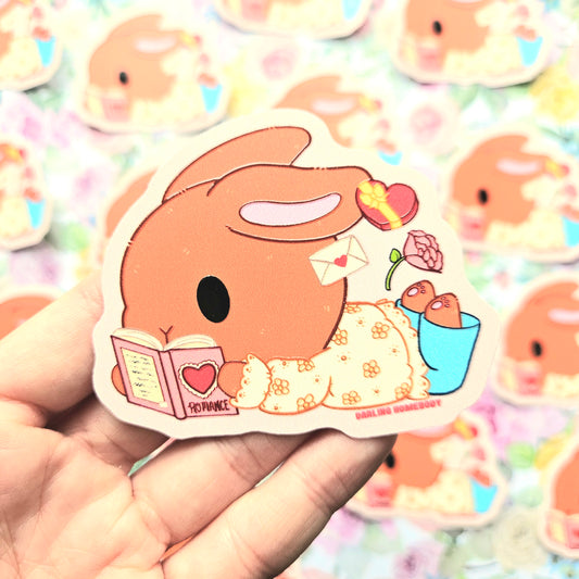Bunny Reading 2025 Limited Edition Sticker. Raised Texture Effect.