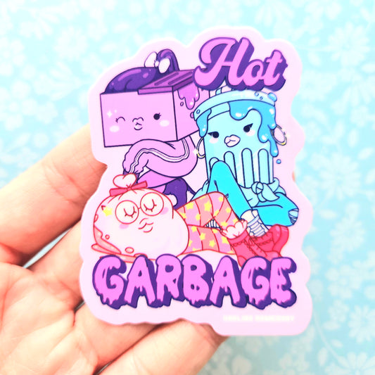 Hot Garbage Sticker. Hilarious Sticker for a Hot Mess.