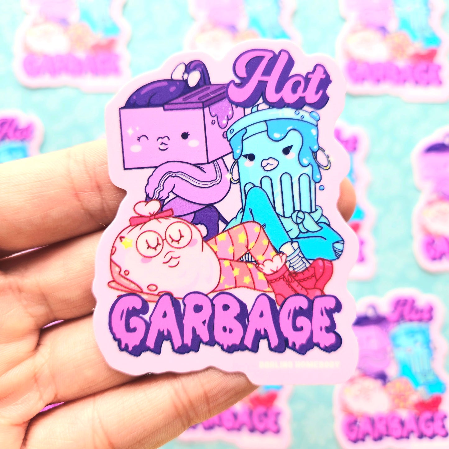 Hot Garbage Sticker. Hilarious Sticker for a Hot Mess.