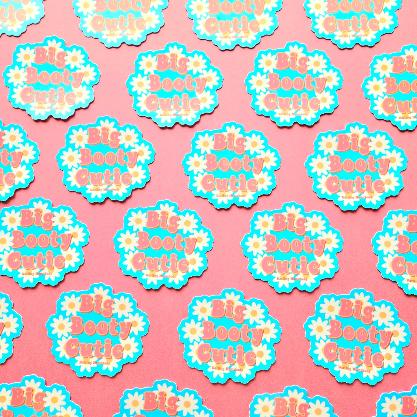 Big Booty Cutie Sticker. Floral Daisy Sticker