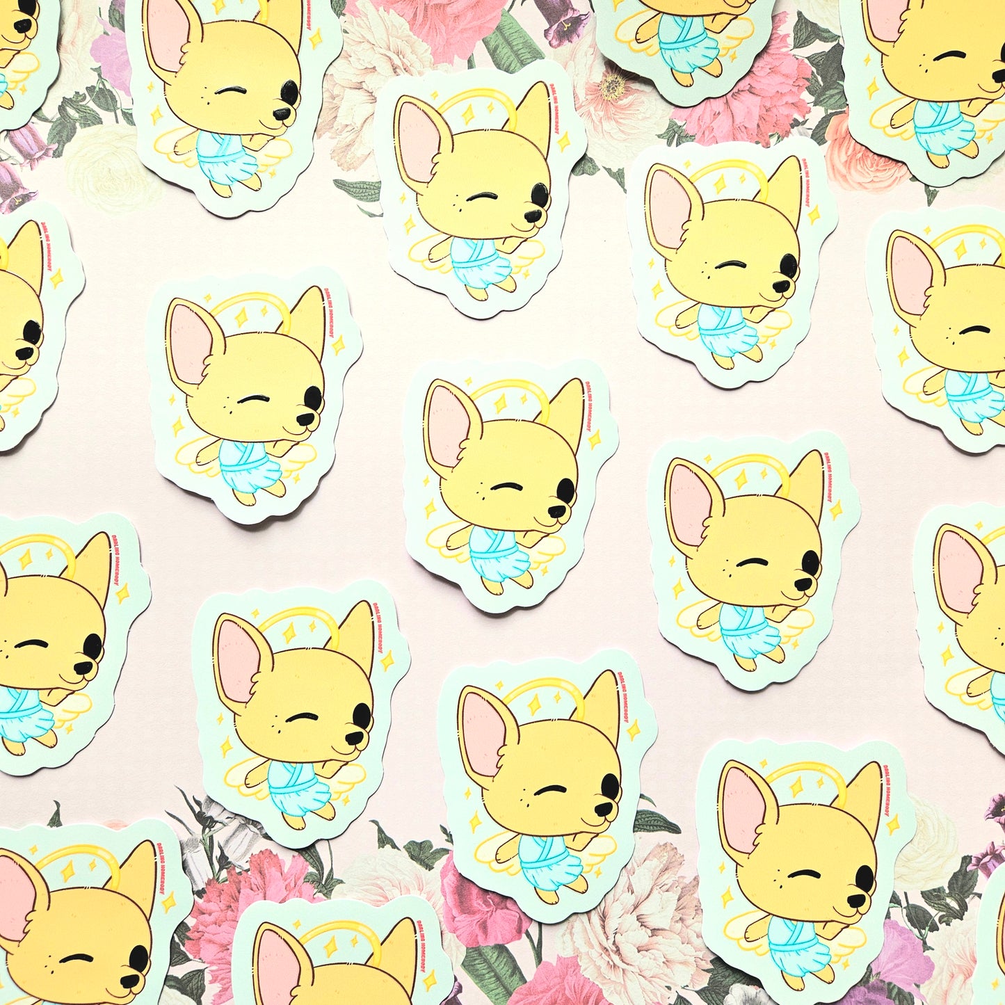 Chihuahua Dog Angel 2025 Limited Edition Sticker. Raised Texture Effect.