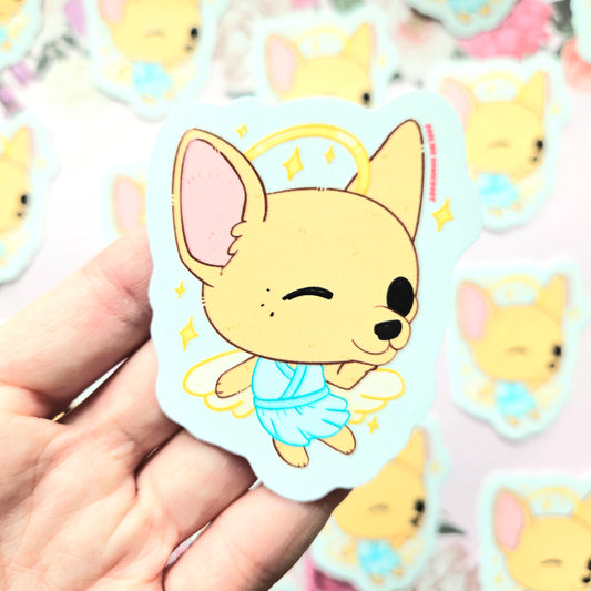 Chihuahua Dog Angel 2025 Limited Edition Sticker. Raised Texture Effect.