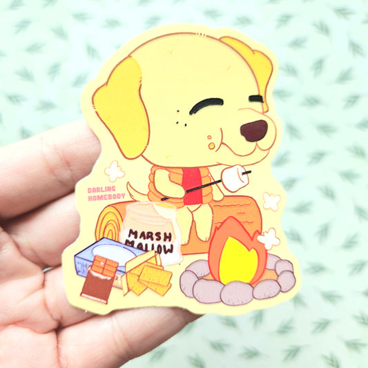 Dog Camping 2025 Limited Edition Sticker. Raised Texture Effect.