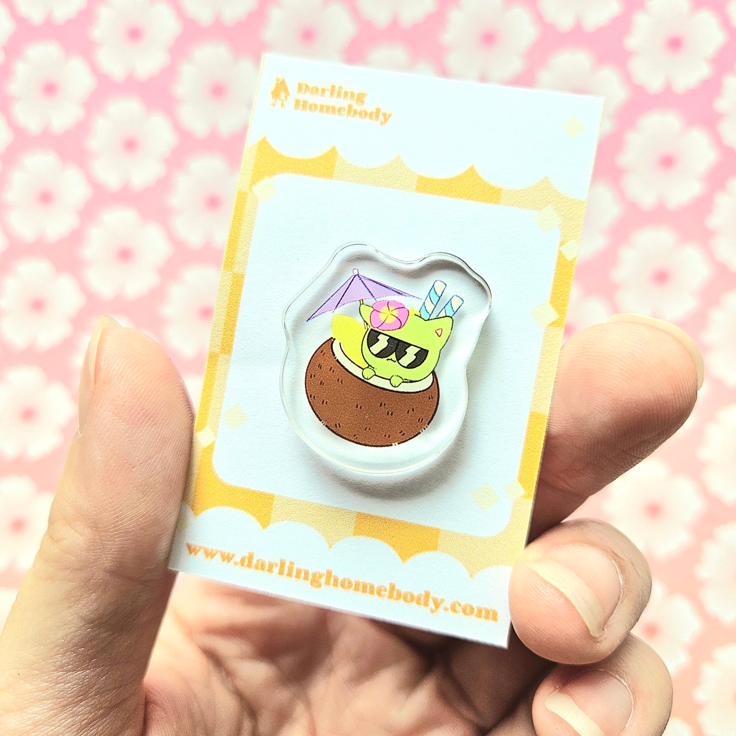 Dinocat Fruit Pin and Sticker Set