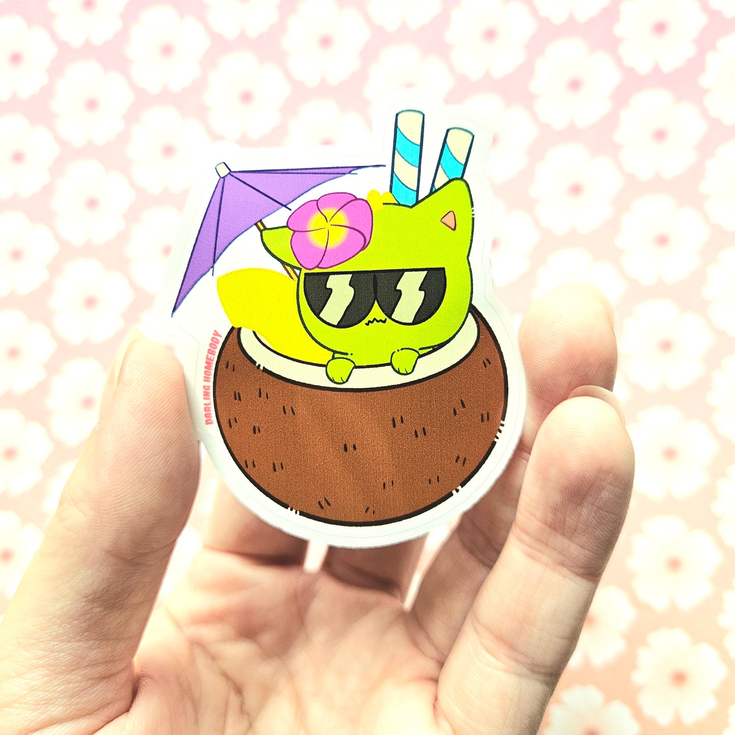 Dinocat Fruit Pin and Sticker Set