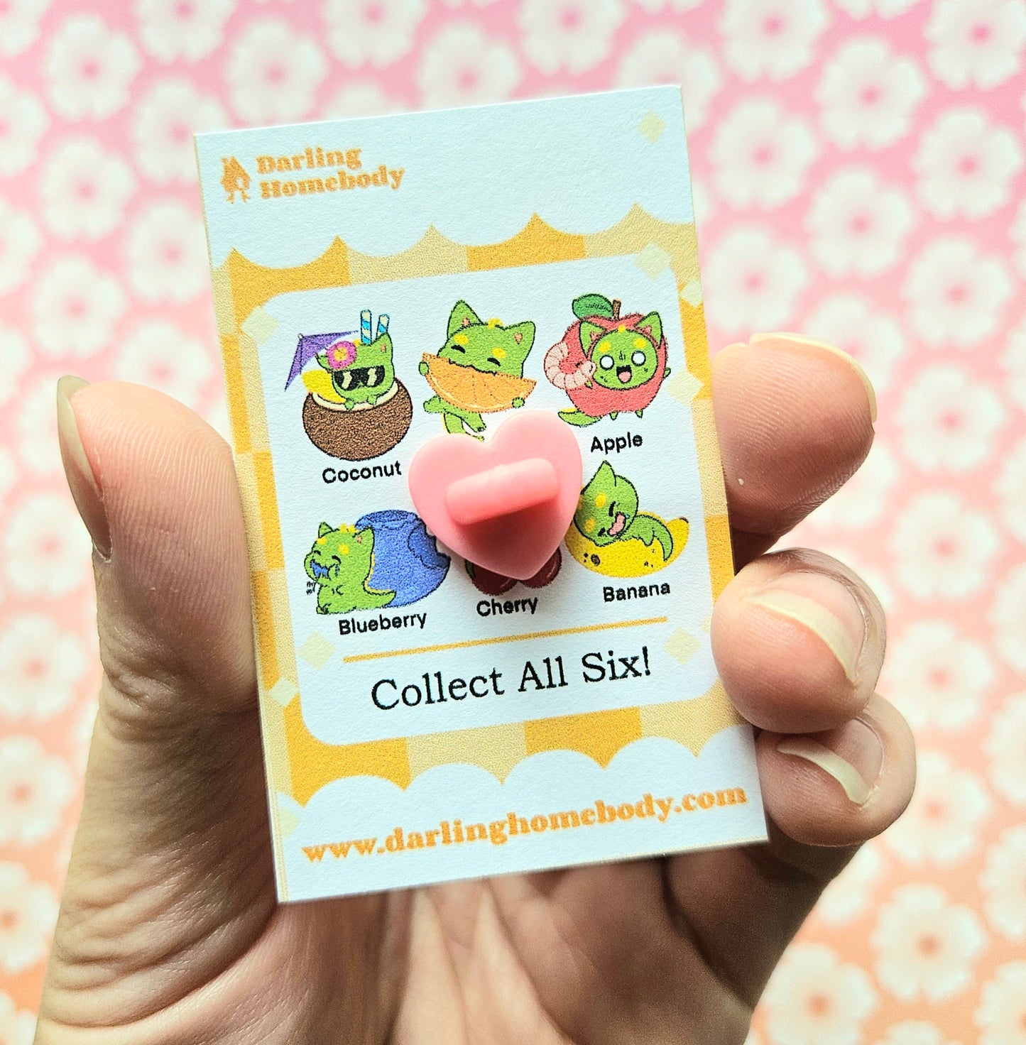 Dinocat Fruit Pin and Sticker Set