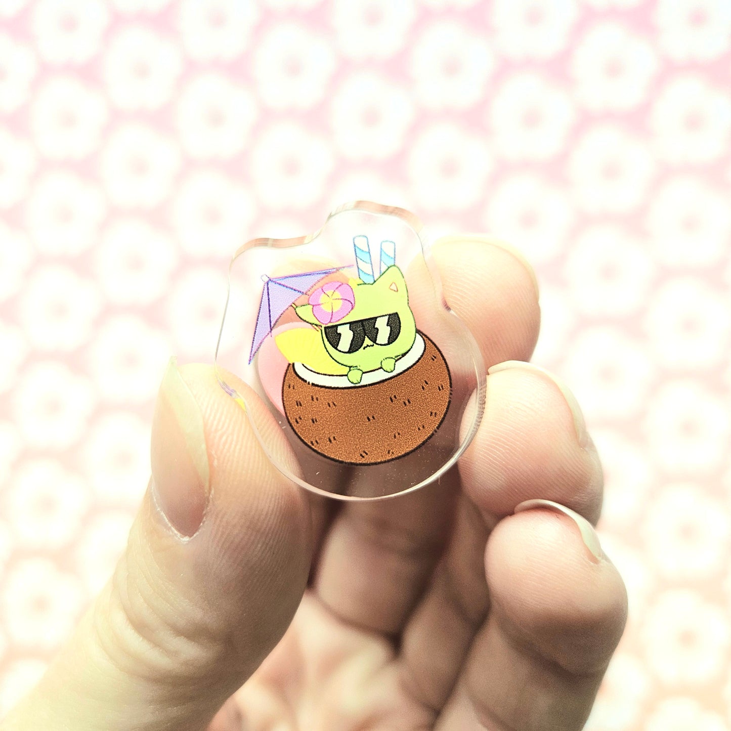 Dinocat Fruit Pin and Sticker Set