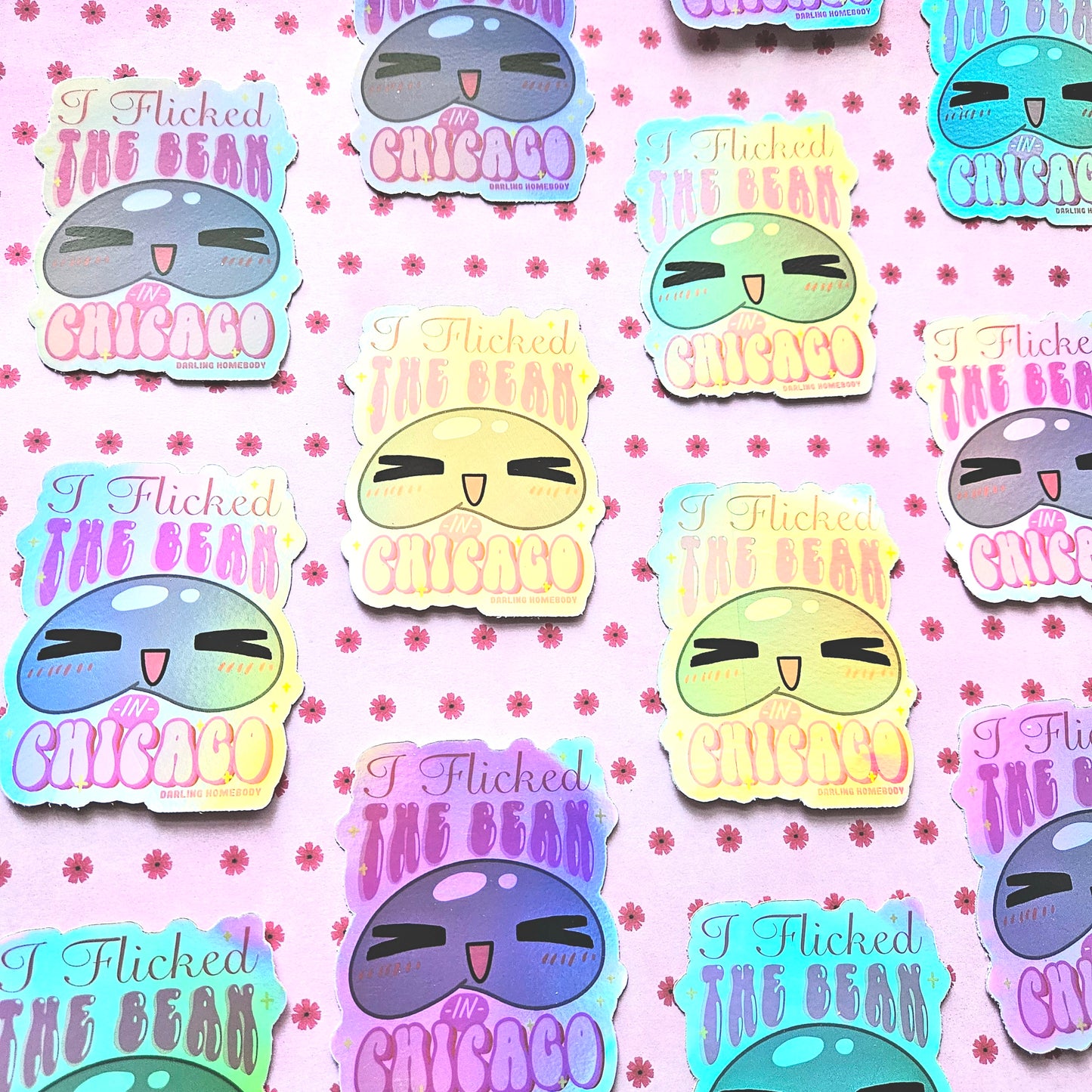 Chicago Bean Sticker. Holographic Vinyl Sticker. Funny Weatherproof Decal.