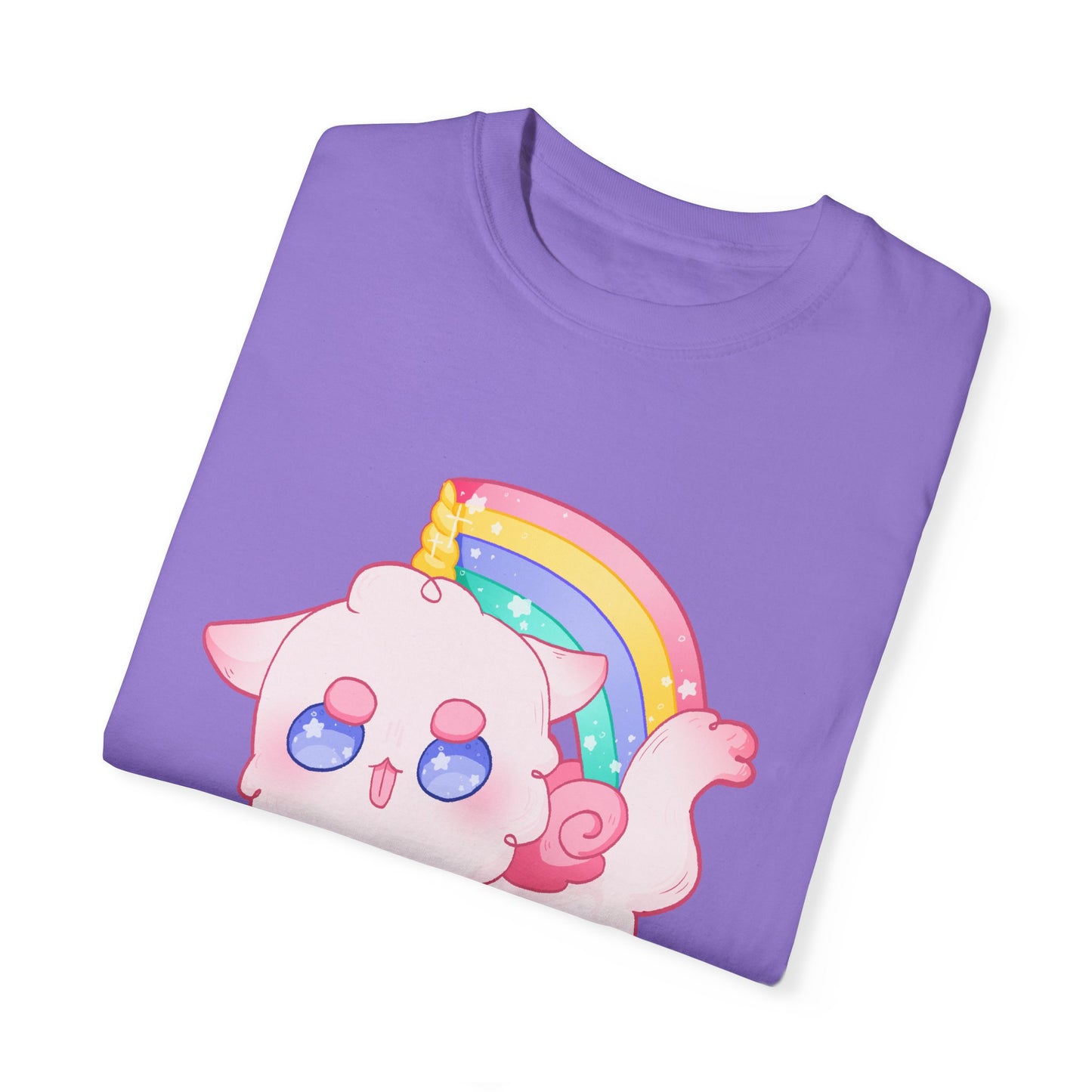 Rainbow Feral Cat Unicorn T-shirt.