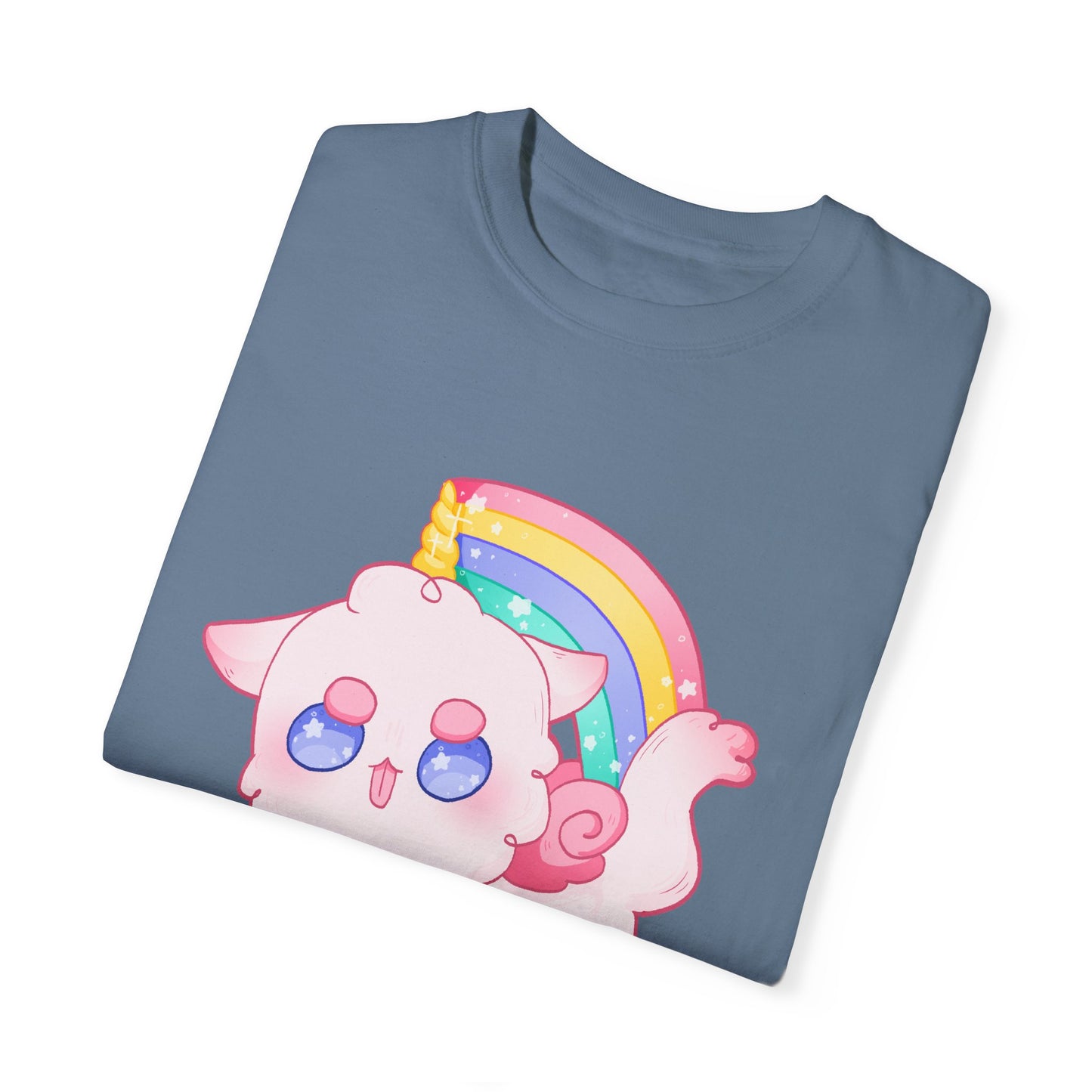 Rainbow Feral Cat Unicorn T-shirt.